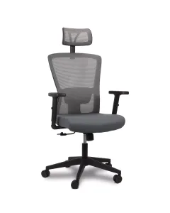 Cadeira de Escritório Ergonômica Comfy Stance Plus Tela Mesh Cinza, Giratória e Relax