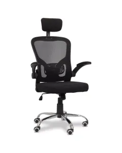 Cadeira de Escritório Flexy Way Plus Preta Tela Mesh Preta, Base Giratória e Sistema Relax