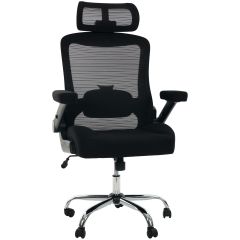 Cadeira de Escritório Comfy Fortex XL Ergonômica Tela Mesh Preta Braços 2D