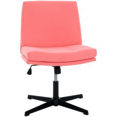 Cadeira Giratória Flexy Coris Base Preta e Tecido Rosa Flamingo