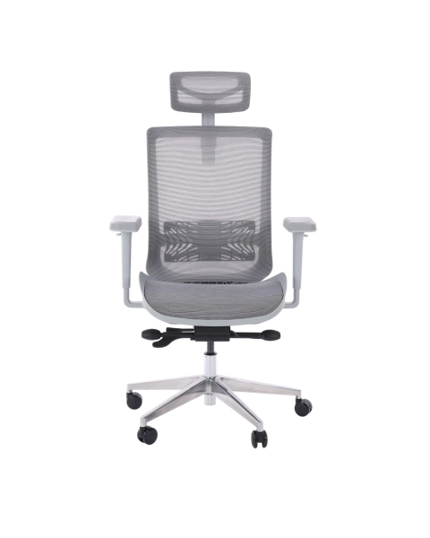 Cadeira de Escritório Comfy Aero Cinza Tela Mesh Cinza, Braço 3D, Multi Regulagens Assento e Encosto