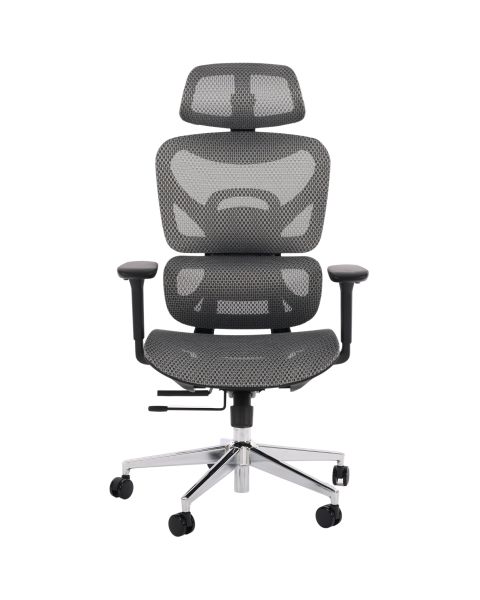 Cadeira de Escritório Comfy Aryan Tela Mesh Cinza, Braço 4D e Assento Deslizante - Relax