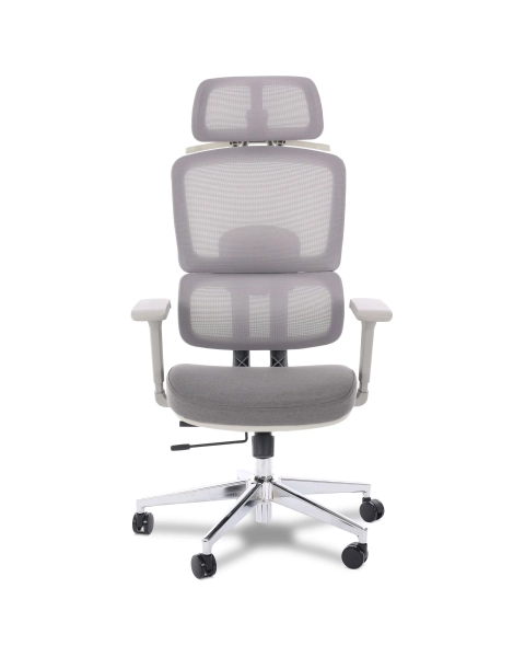 Cadeira de Escritório Comfy Aura Cinza Tela Mesh Cinza, Braço 4D e Assento e Encosto Ajustáveis