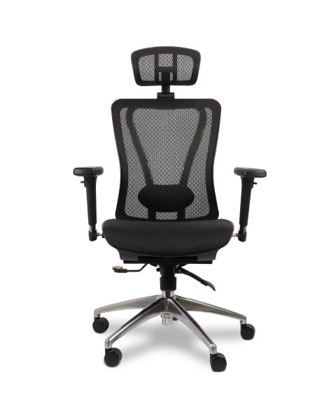 Cadeira de Escritório Comfy Caprice Tela Mesh Preta, Base Alumínio, Braço 3D, Assento Deslizante e Relax Avançado