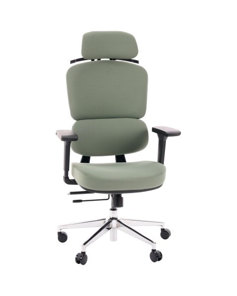 Cadeira de Escritório Comfy Clarity Lite Preta Tecido Verde, Braço 4D, Assento Deslizante e Relax