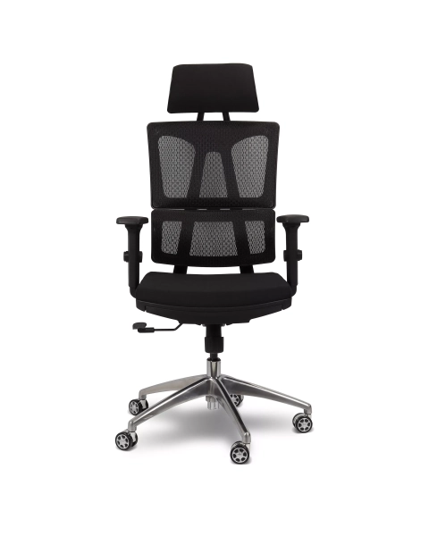 Cadeira de Escritório Comfy ErgoFuture Tela Mesh Preta, Base Alumínio Relax Avançado