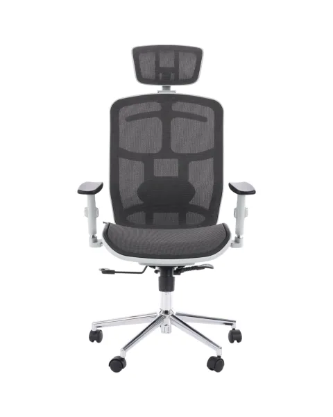 Cadeira de Escritório Comfy ErgoPro Cinza Tela Mesh Cinza, Braço Ajustável e Relax Avançado