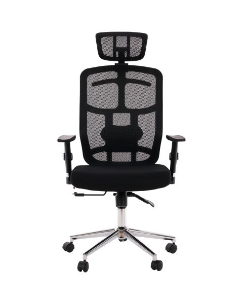 Cadeira de Escritório Comfy ErgoPro Foam Tela Mesh Preta, Braço Ajustável e Relax Avançado