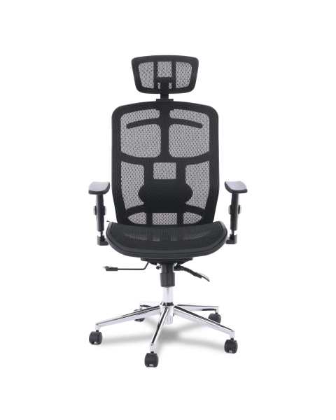 Cadeira de Escritório Comfy ErgoPro Preta  Tela Mesh Preta, Braço e Assento Ajustáveis e Relax Avançado