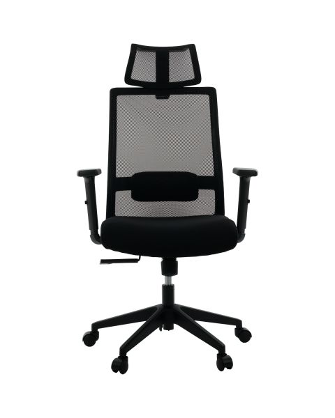 Cadeira de Escritório Comfy Kron Plus Tela Mesh Preta, Base Giratória Relax Avançado - Garantia Total 12 Meses