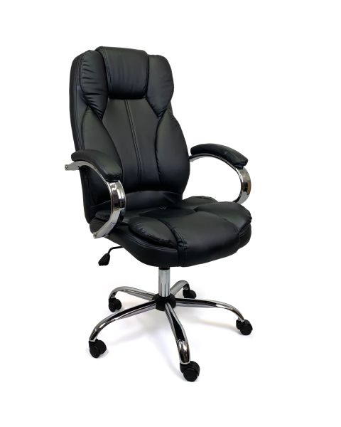 Cadeira de Escritório Comfy Lusty Preta, Base Giratória e Sistema Relax