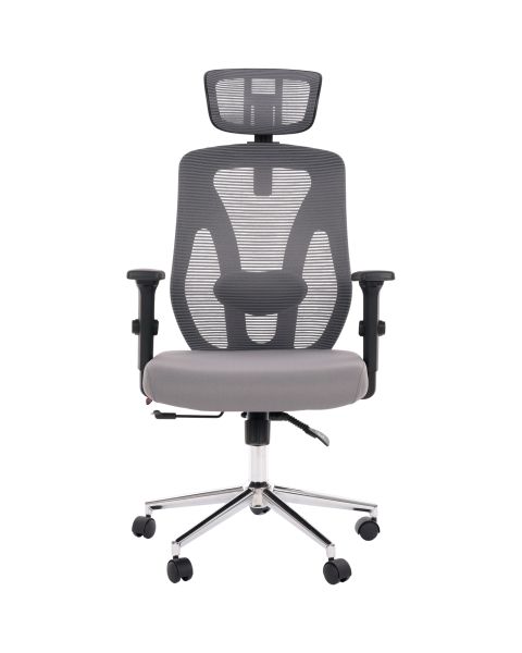 Cadeira de Escritório Comfy Profile Preta Tela Mesh Cinza e Relax Avançado