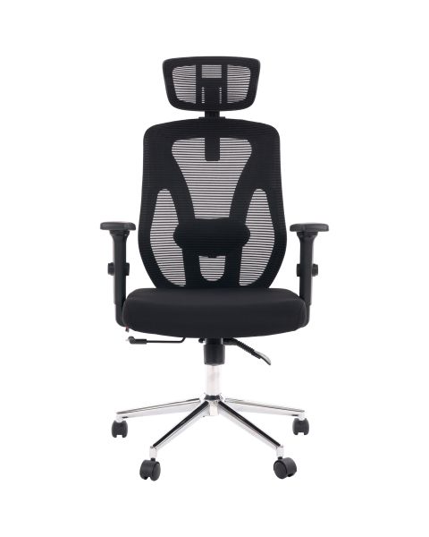 Cadeira de Escritório Comfy Profile Preta Tela Mesh Preta e Relax Avançado