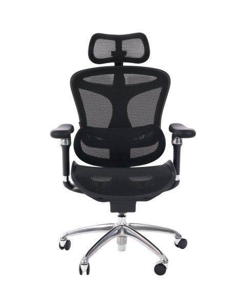 Cadeira de Escritório Comfy Sihoo Duve Tela Mesh Preta Base Alumínio, Múltiplos Ajustes Braço 6D