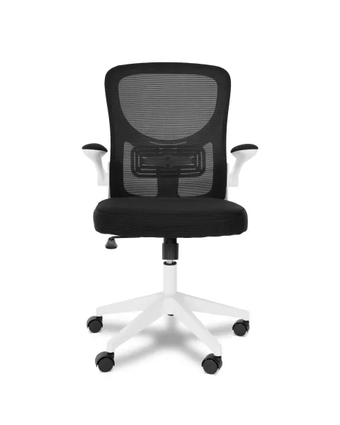Cadeira de Escritório Flexy Way Branca Tela Mesh Preta, Base Giratória e Sistema Relax