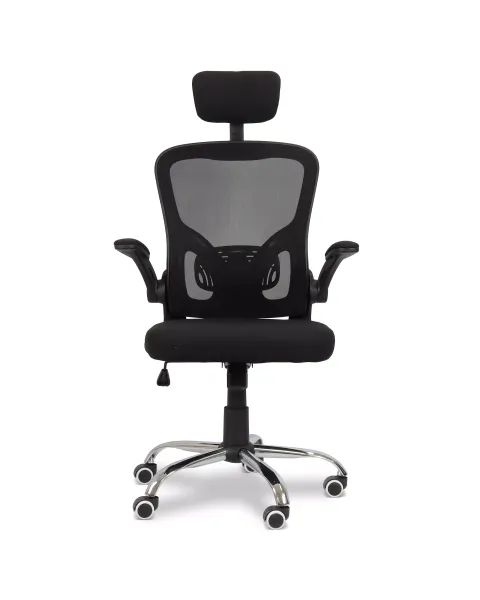 Cadeira de Escritório Flexy Way Plus Preta Tela Mesh Preta, Base Giratória e Sistema Relax