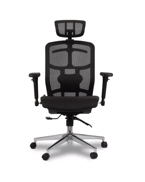 Cadeira de Escritório Comfy Ergofull Tela Mesh Preta, Base Giratória, Braço 3D, Assento Deslizante e Relax Avançado