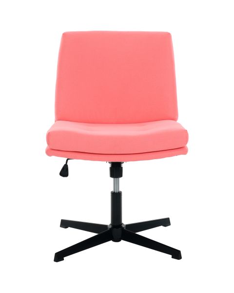 Cadeira Giratória Flexy Coris Base Preta e Tecido Rosa Flamingo